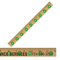 12" Clear Lacquer Wood Ruler w/ Recycling Background